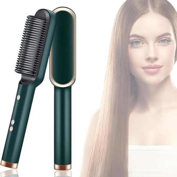 Hair Straightener Brush Comb for Women - PTC Heating Electric Hair Iron with 5 Temperature Settings, Anti-Scald & Fast Heating, Multicolored Straightening Comb for Home Use