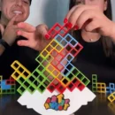 Tetra Tower Balance Blocks Game – 16 Pcs Wooden Stacking Toy with 22 Challenge Cards | Fun Skill-Building Game for Boys & Girls Ages 3–14 | Indoor Family, Birthday Gift for Boys & Girls - Image 2