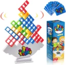 Tetra Tower Balance Blocks Game – 16 Pcs Wooden Stacking Toy with 22 Challenge Cards | Fun Skill-Building Game for Boys & Girls Ages 3–14 | Indoor Family, Birthday Gift for Boys & Girls