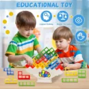 Tetra Tower Balance Blocks Game – 16 Pcs Wooden Stacking Toy with 22 Challenge Cards | Fun Skill-Building Game for Boys & Girls Ages 3–14 | Indoor Family, Birthday Gift for Boys & Girls - Image 3