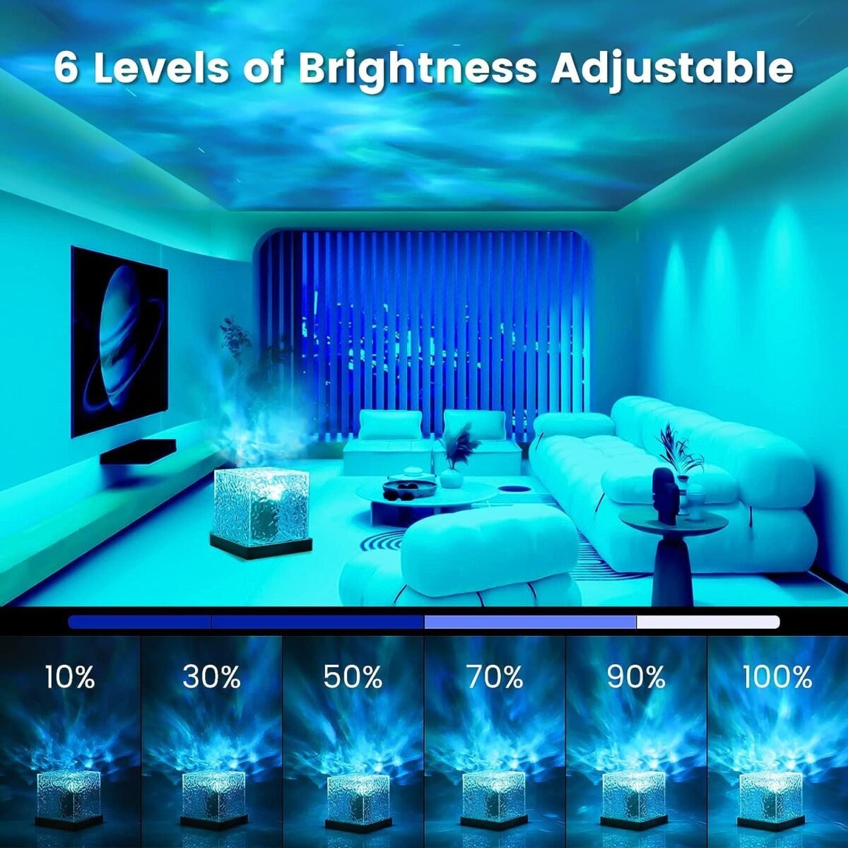 Ocean Wave Projector Night Lamp Water Ripple Light Northern Lights 3D Illusion Projector Lamp - Image 3