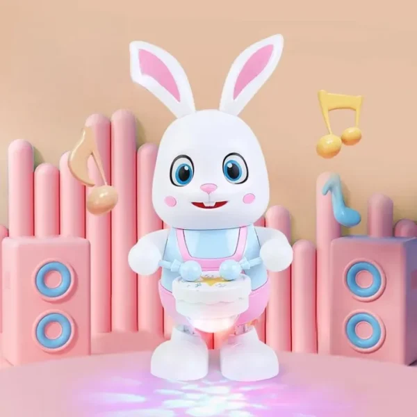 Electric Pet Toy Beat Drum with LED Cute Robot Rabbit Dancing Sing Song Electronic Bunny Music Robotic Animal