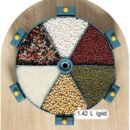 Wall-Mounted Grain Dispenser,Sealed Grain Container Rotating Rice Storage Box Multi Compartments with 6 Compartments Dry Food Dispenser Cereal Container for Kitchen Gadget - Image 5